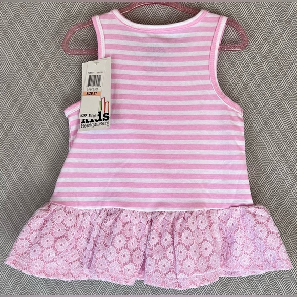 Kids Headquarters - Sleeveless floral Peplum Top w/Capri pant Set (Size 2T) NWT - Picture 3 of 7